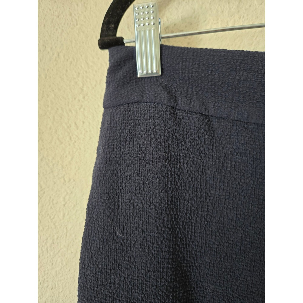 MM.LaFleur Womens 8 Pants Culotte Navy Blue Wide Leg High Rise Side Pleat Crepe - Picture 5 of 12